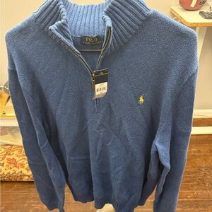 Polo by Ralph Lauren Men's Zip-Up Blue Sweater